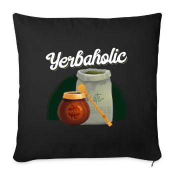 Funny Yerba Mate Tea Lover - Sofa pillowcase 17,3'' x 17,3'' (45 x 45 cm) - black - Front