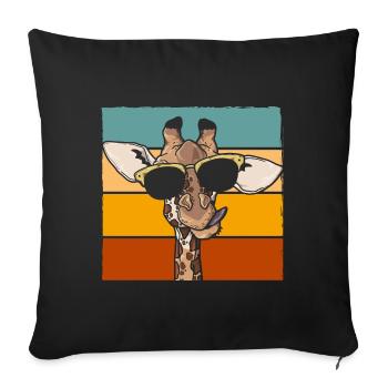 Retro Giraffe Funny Safari Animal - Sofa pillowcase 17,3'' x 17,3'' (45 x 45 cm) - black - Front