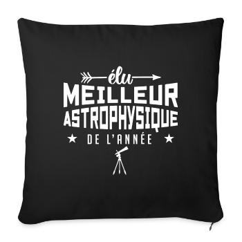 ÉLU MEILLEUR ASTROPHYSICIEN DE L'ANNÉE - Housse de coussin décorative 45 x 45 cm - noir - Devant