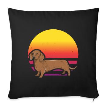 Dachshund Dog Owner Dog Owner Dog Gift Idea - Sofa pillowcase 17,3'' x 17,3'' (45 x 45 cm) - black - Front