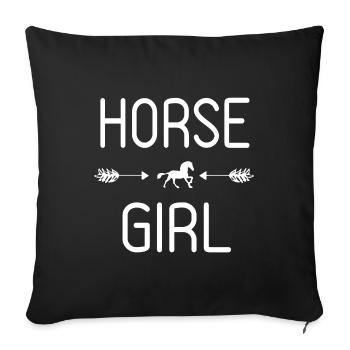 Gallop Into Style Horse Fan Horse Racing Design - Sofa pillowcase 17,3'' x 17,3'' (45 x 45 cm) - black - Front