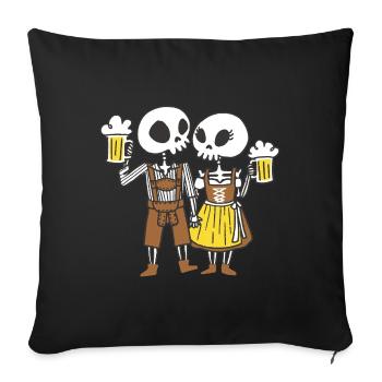 Octobre Skelet Fest Beer Bavaria Beer Festival Beer Tente - Housse de coussin décorative 45 x 45 cm - noir - Devant
