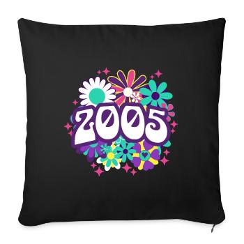 Fête Anniversaire Femme 2005 18 Ans Anniversaire - Housse de coussin décorative 45 x 45 cm - noir - Devant