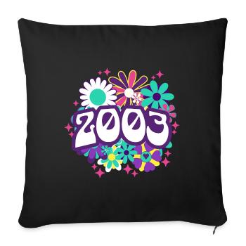 Frauengeburtstag 2003 20-jähriges Jubiläum - Sofakissenbezug 45 x 45 cm - Schwarz - Vorne