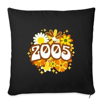 Fête Anniversaire Femme 2005 18 Ans Anniversaire - Housse de coussin décorative 45 x 45 cm - noir - Devant