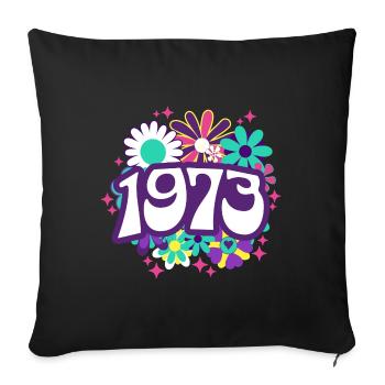 Fête Anniversaire Femme 1973 50 Ans Anniversaire - Housse de coussin décorative 45 x 45 cm - noir - Devant