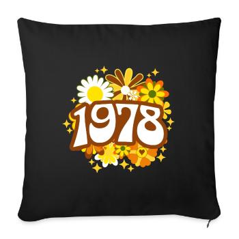 Fête Anniversaire Femme 1978 45 Ans Anniversaire - Housse de coussin décorative 45 x 45 cm - noir - Devant
