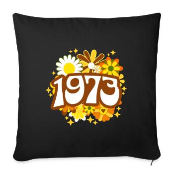 Fête Anniversaire Femme 1973 50 Ans Anniversaire - Housse de coussin décorative 45 x 45 cm - noir - Devant