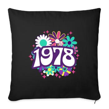 Fête Anniversaire Femme 1978 45 Ans Anniversaire - Housse de coussin décorative 45 x 45 cm - noir - Devant