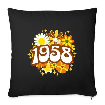 Birthday Party Woman 1958 65 Years Anniversary - Sofa pillowcase 17,3'' x 17,3'' (45 x 45 cm) - black - Front