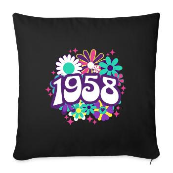 Birthday Party Woman 1958 65 Years Anniversary - Sofa pillowcase 17,3'' x 17,3'' (45 x 45 cm) - black - Front