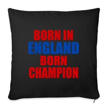 born in england born champion - angleterre - Housse de coussin décorative 45 x 45 cm - noir - Devant