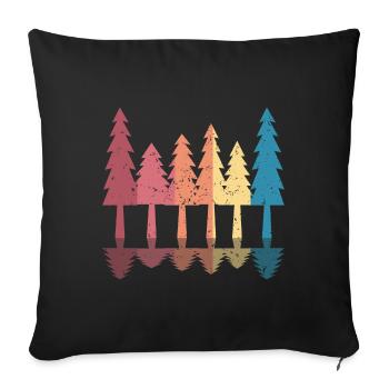 Retro Forest Randonnée en plein air Nature - Housse de coussin décorative 45 x 45 cm - noir - Devant