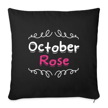 breast cancer / pink October - Sofa pillowcase 17,3'' x 17,3'' (45 x 45 cm) - black - Front