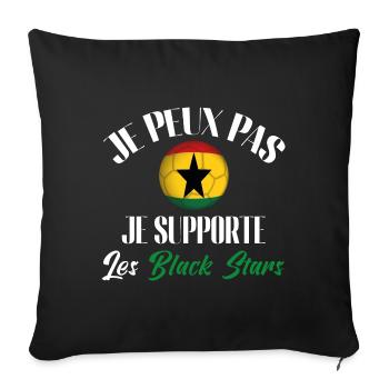 je peux pas je supporte les black stars. GHANA - Housse de coussin décorative 45 x 45 cm - noir - Devant