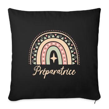 Cadeau Préparatrice. Boho Rainbow préparatrice. - Housse de coussin décorative 45 x 45 cm - noir - Devant