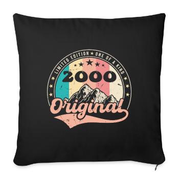 Geburtstagsgeschenk 2000 Frauen | Jahrgang 2000 - Sofakissenbezug 45 x 45 cm - Schwarz - Vorne