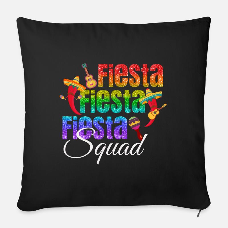 fiesta squad cinco de mayo - Sofa pillowcase 17,3'' x 17,3'' (45 x 45 cm) - black
