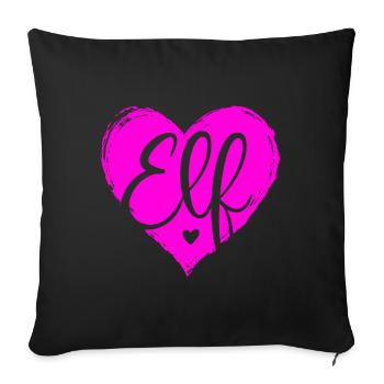 Elfter Geburtstag 11 Mädchen Eleven Herz Elf Jahre - Sofakissenbezug 45 x 45 cm - Schwarz - Vorne