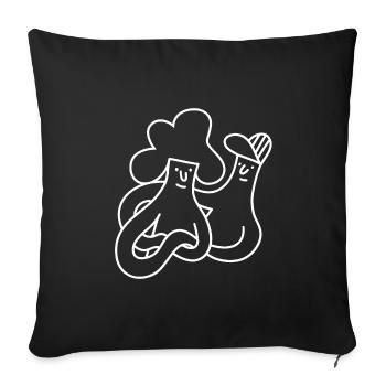 Friendship, Love, Embrace, Mother and Son - Sofa pillowcase 17,3'' x 17,3'' (45 x 45 cm) - black - Front