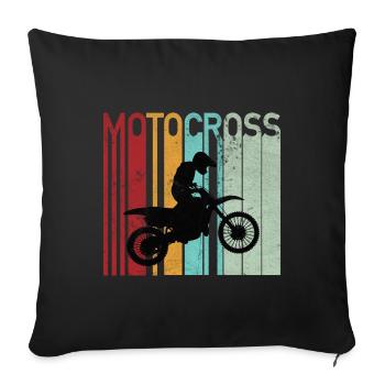 Motocross motorcross - Sofa pillowcase 17,3'' x 17,3'' (45 x 45 cm) - black - Front