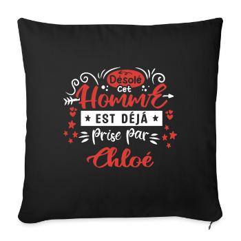 Cadeau Homme déja pris par chloé - Housse de coussin décorative 45 x 45 cm - noir - Devant