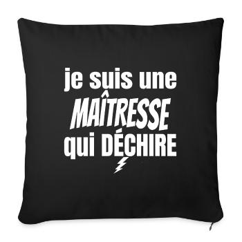 maîtresse qui déchire - Housse de coussin décorative 45 x 45 cm - noir - Devant