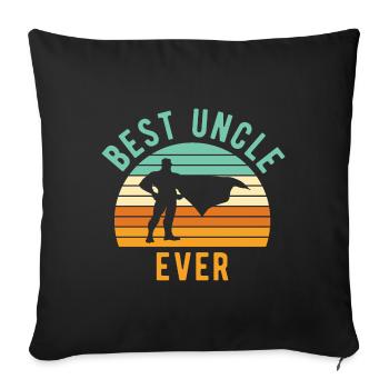 Leveled Up to Uncle - Superhero Best Uncle - Sofa pillowcase 17,3'' x 17,3'' (45 x 45 cm) - black - Front