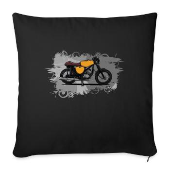 Cafe Racer (jaune) // Illustration - Housse de coussin décorative 45 x 45 cm - noir - Devant