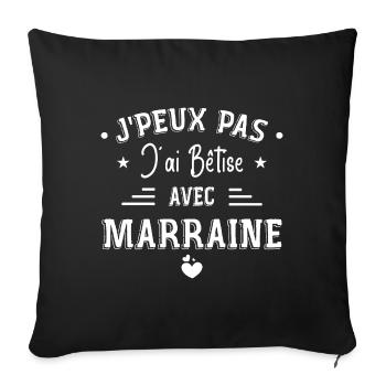 J'ai Bêtise Avec Marraine - Housse de coussin décorative 45 x 45 cm - noir - Devant