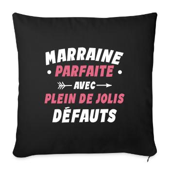 Marraine Parfaite Avec Plein De Jolis Défauts - Housse de coussin décorative 45 x 45 cm - noir - Devant