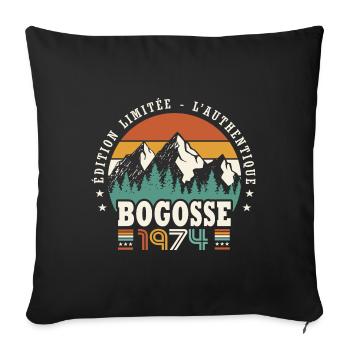 1974 Anniversaire Homme né en 1974 50 ans - Housse de coussin décorative 45 x 45 cm - noir - Devant