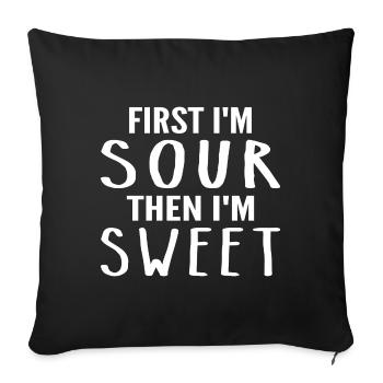 First I'm Sour Then I'm Sweet Funny - Housse de coussin décorative 45 x 45 cm - noir - Devant