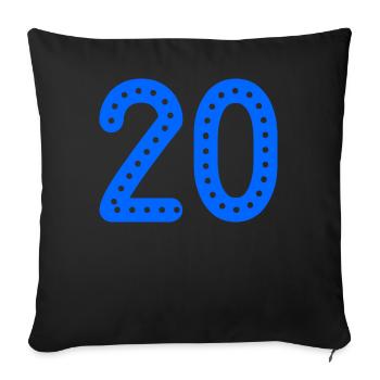 20. 20 ANS. 20e ANNIVERSAIRE. ANNIVERSAIRE 20 ANS. - Housse de coussin décorative 45 x 45 cm - noir - Devant