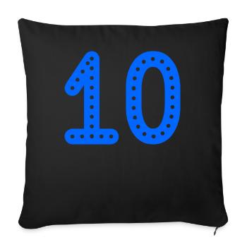 10. 10 YEARS. 10th ANNIVERSARY. 10 YEAR ANNIVERSARY. - Sofa pillowcase 17,3'' x 17,3'' (45 x 45 cm) - black - Front