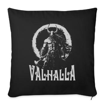 Valhalla Krieger Vikings Wikinger Viking Odin - Sofakissenbezug 45 x 45 cm - Schwarz - Vorne