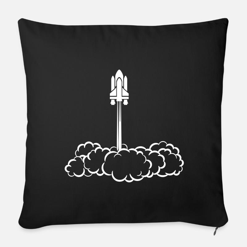 Space Shuttle Start - Sofakissenbezug 45 x 45 cm - Schwarz