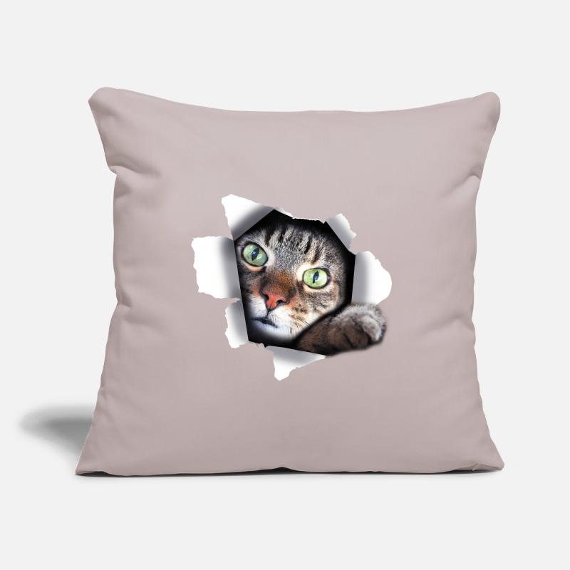 Félin mignon chat chat chatte déchirée patte Housse de coussin décorative 45 x 45 cm