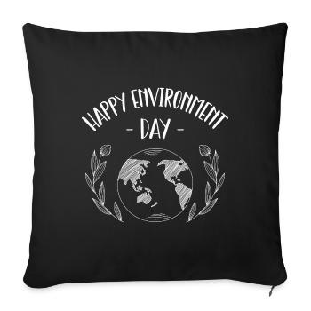 Journée mondiale de l’environnement - Housse de coussin décorative 45 x 45 cm - noir - Devant
