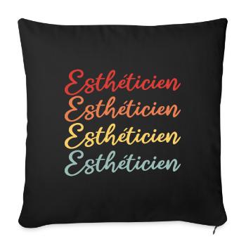 Esthéticienne | Cosmetologist - Housse de coussin décorative 45 x 45 cm - noir - Devant