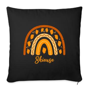 Elue meilleure skieuse | Idée Cadeau skieuse - Housse de coussin décorative 45 x 45 cm - noir - Devant