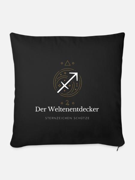 Der Weltenentdecker - Sternzeichen Schütze - Sofakissenbezug 45 x 45 cm - Schwarz