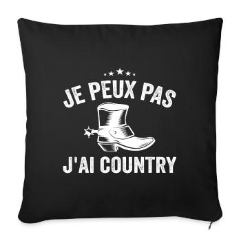 Je Peux Pas J'ai Country - Housse de coussin décorative 45 x 45 cm - noir - Devant
