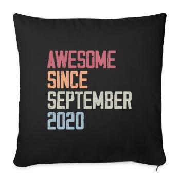 Bogosse born in September 2020 birthday gift - Sofa pillowcase 17,3'' x 17,3'' (45 x 45 cm) - black - Front