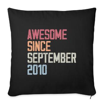 Bogosse born in September 2010 birthday gift - Sofa pillowcase 17,3'' x 17,3'' (45 x 45 cm) - black - Front