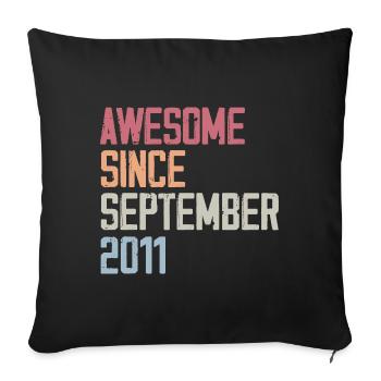 Bogosse born in September 2011 birthday gift - Sofa pillowcase 17,3'' x 17,3'' (45 x 45 cm) - black - Front