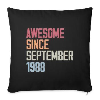 Bogosse Né en Septembre 1988 Cadeau D'anniversaire - Housse de coussin décorative 45 x 45 cm - noir - Devant