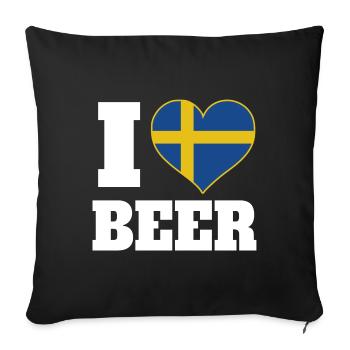 I love beer and the patriotic expression - Sofa pillowcase 17,3'' x 17,3'' (45 x 45 cm) - black - Front