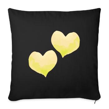 Coeurs Amour Dans Amour Mariage - Housse de coussin décorative 45 x 45 cm - noir - Devant
