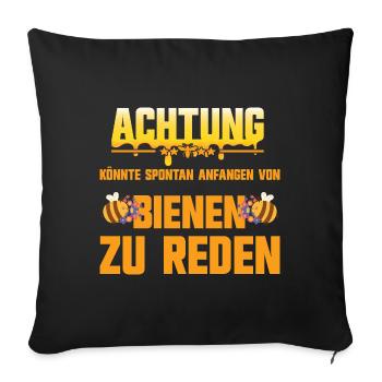 Könnte von Bienen reden - Sofakissenbezug 45 x 45 cm - Schwarz - Vorne